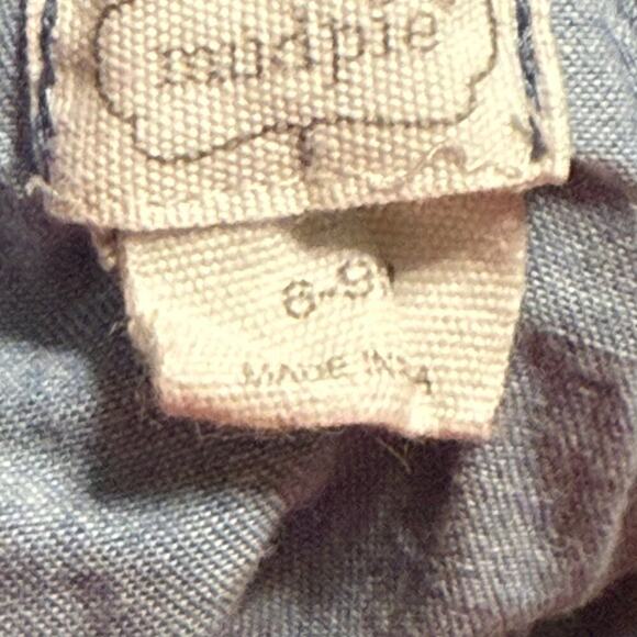 Mud Pie Chambray Baby Romper | Embroidered Rainbow Floral | 6–9M - Picture 2 of 5